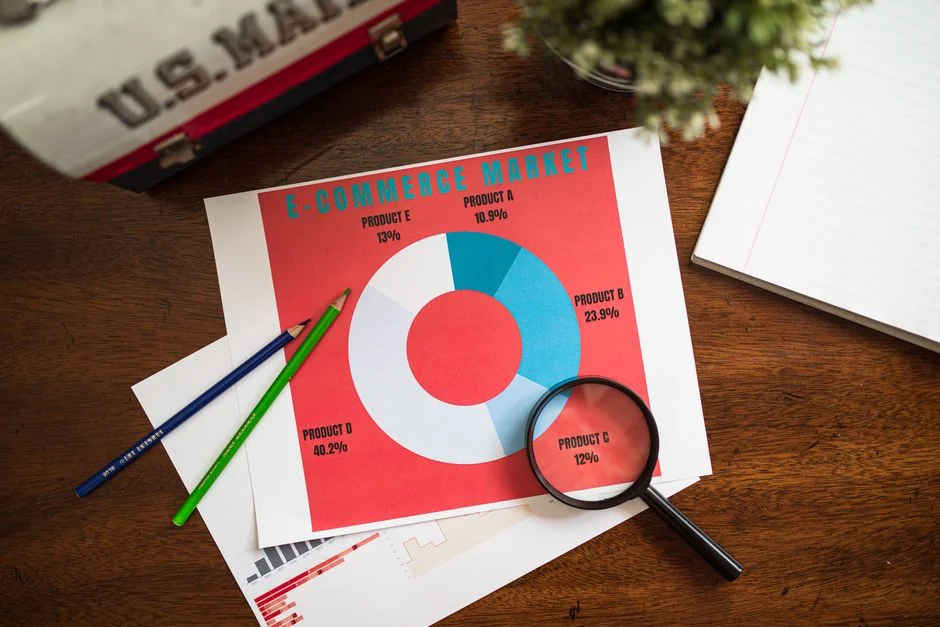 Close-up view of a marketing strategy document resting on a desk, well suited for business content.
